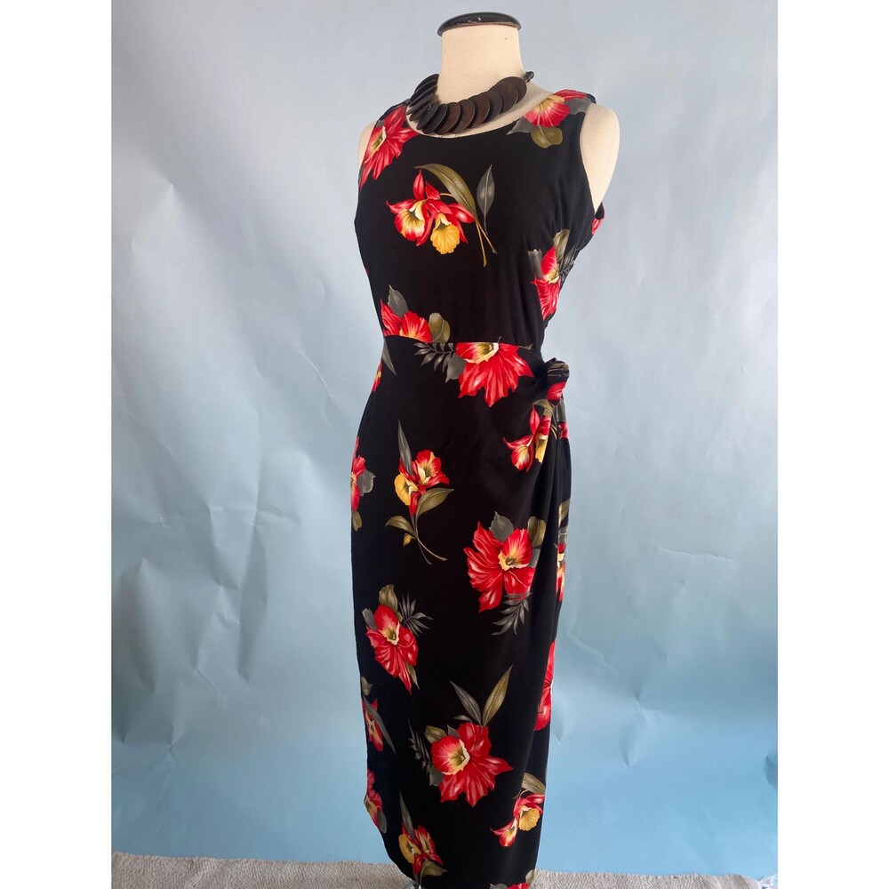 Boulevard de Paris Tropical Rayon Sarong Tiki Hawaiian Dress 38 B 31 W